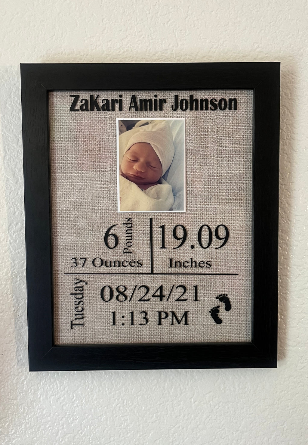 Baby Announcement Glass Plaque